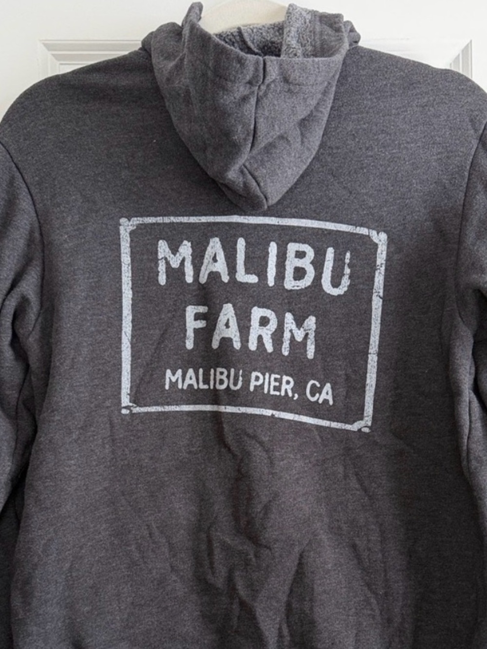 Malibu Farm Gray Hooded Sweatshirt - Malibu Pier Graphic